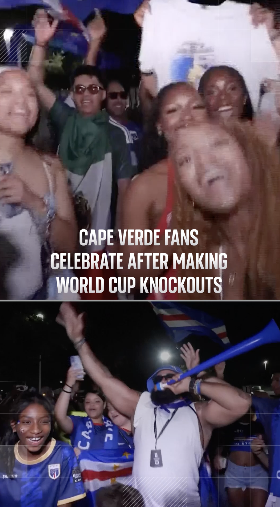 Cape Verde fans celebrate after making World Cup knockout round
