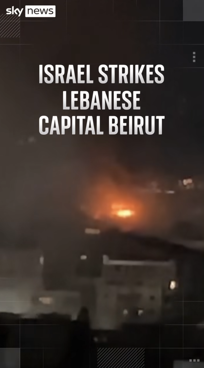 Israel strikes Lebanese capital Beirut