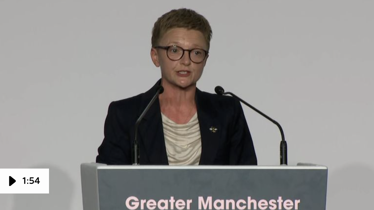 Moment Bev Craig elected Greater Manchester mayor