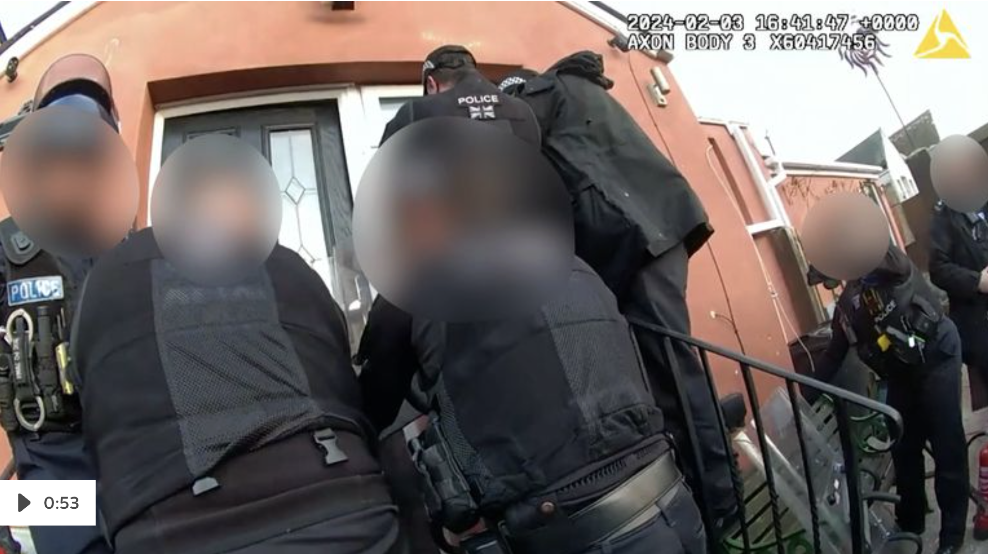 Moment police officers enter home after woman fatally mauled by dangerous dogs