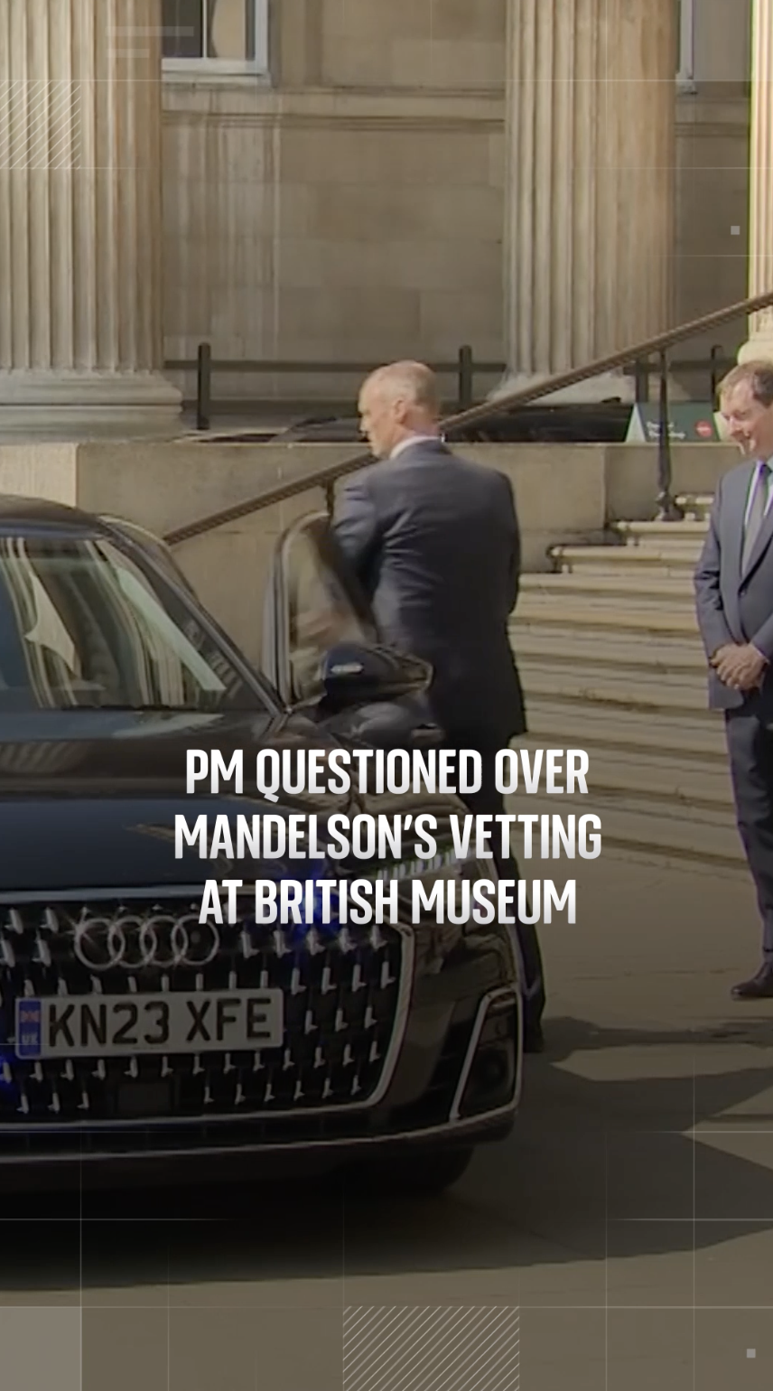 PM questioned by Sky en route British Museum Queen birthday