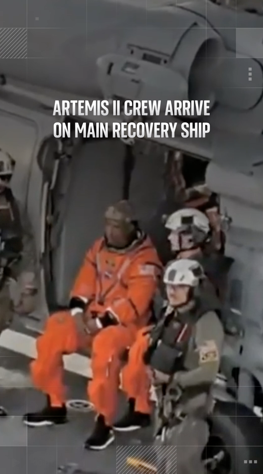 Artemis II crew arrive on main recovery ship