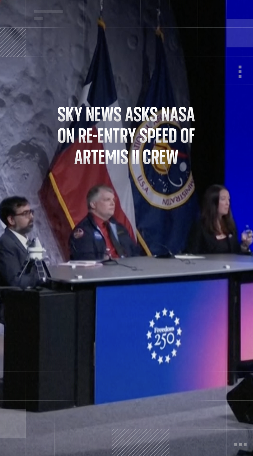 Sky News asks NASA on re-entry speed of Artemis II crew