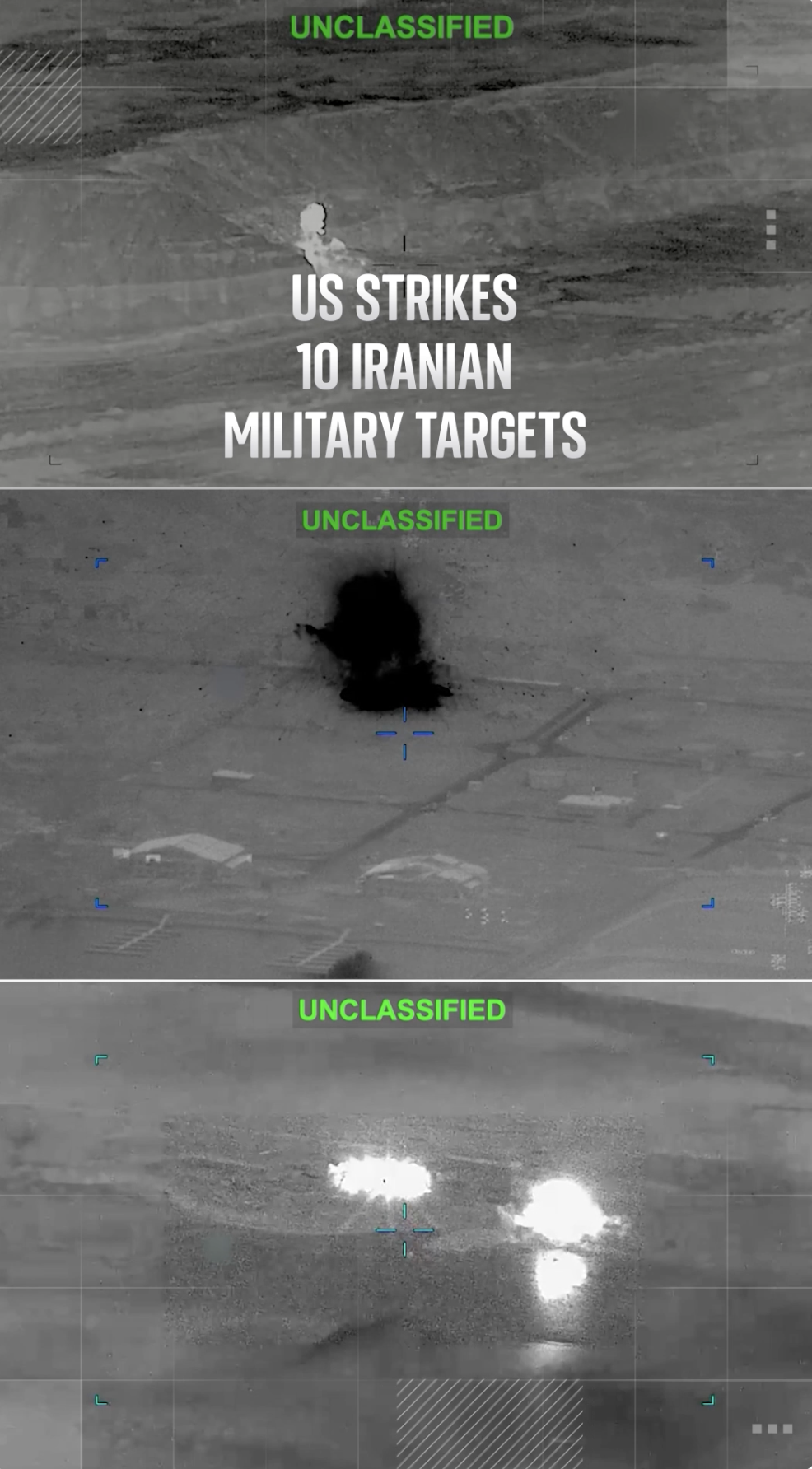 US strikes 10 Iranian military targets