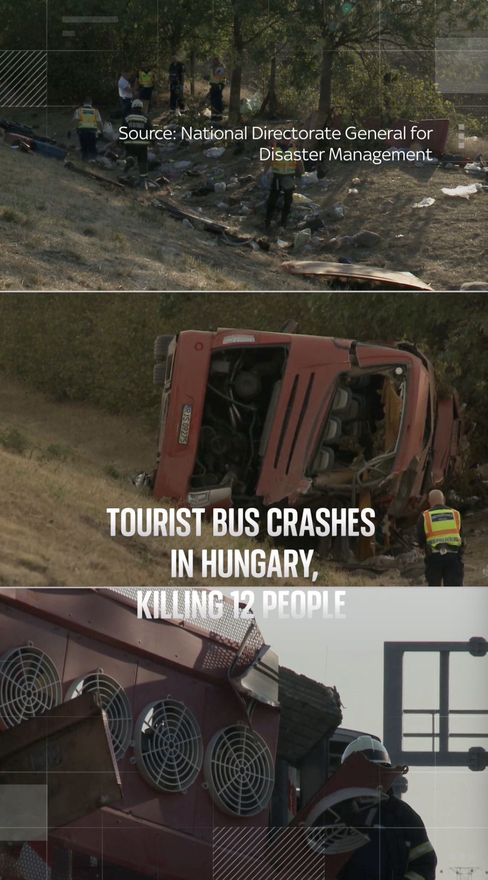 Twelve killed as tourist bus crashes in Hungary